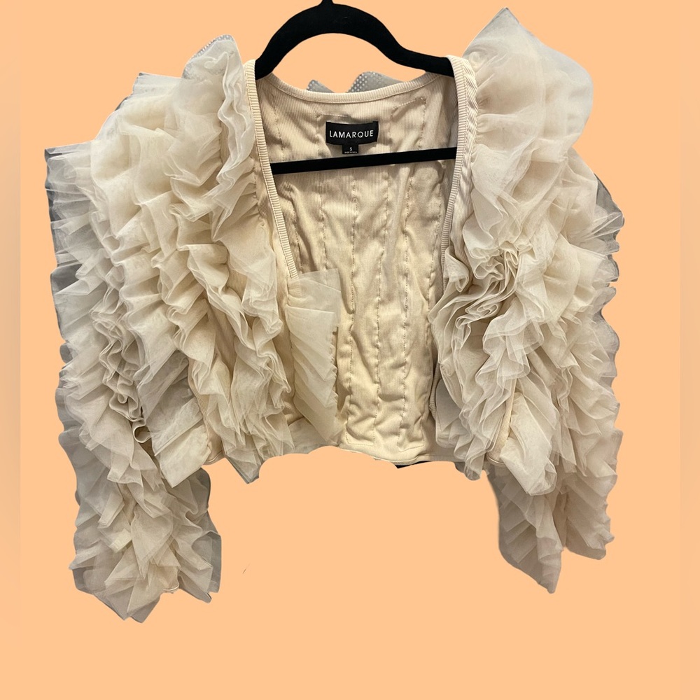 Lamarque Ruffle Tule Jacket - S